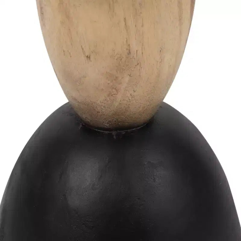 Tavolino moderno, tavolino laterale o comodino piccolo per l'arredamento della casa - Tavolino rotondo in legno pietrificato per casa, camera da letto o stanza - 20 Marrone e Nero
