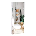 Karl Home The Whole Surface PVC Film Wall Hanging Door With Lock Jewelry Cabinet Fitting Mirror Cabinet White
