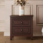 Mid Century Retro Nightstand with 2 Drawers, Compact Bedside Table for Bedroom - Panipeachy