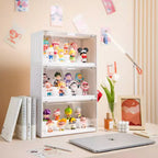 Espositore a Scala in Acrilico Trasparente per Blind Box, Contenitore Magnetico Impilabile per Action Figure e Bambole