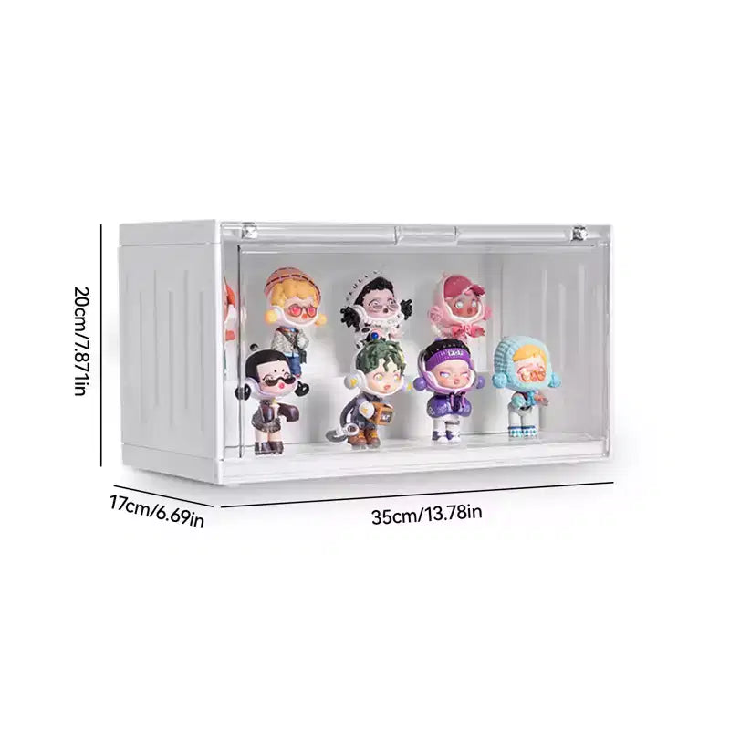 Espositore a Scala in Acrilico Trasparente per Blind Box, Contenitore Magnetico Impilabile per Action Figure e Bambole