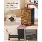 Cassettiera con rotelle, classificatore mobile con rotelle, supporto per stampante con 5 cassetti, guide scorrevoli senza attrezzi