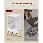 Cassettiera con rotelle, classificatore mobile con rotelle, supporto per stampante con 5 cassetti, guide scorrevoli senza attrezzi
