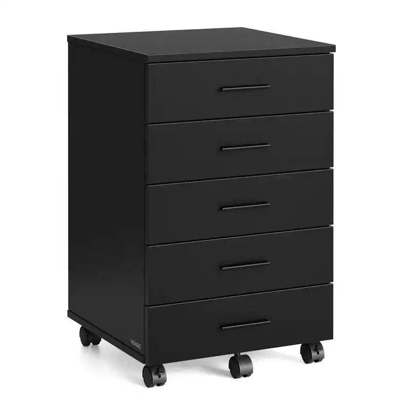 Cassettiera con rotelle, classificatore mobile con rotelle, supporto per stampante con 5 cassetti, guide scorrevoli senza attrezzi