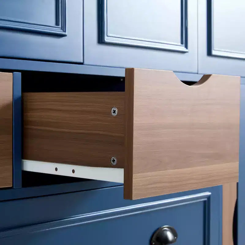 Dispensa da Cucina Autoportante Alta 180 cm, Grande Credenza con Armadietto per la Sala da Pranzo, con 4 Ante Pieghevoli, Ripiani e Portabottiglie