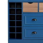 Dispensa da Cucina Autoportante Alta 180 cm, Grande Credenza con Armadietto per la Sala da Pranzo, con 4 Ante Pieghevoli, Ripiani e Portabottiglie