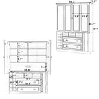 Dispensa da Cucina Autoportante Alta 180 cm, Grande Credenza con Armadietto per la Sala da Pranzo, con 4 Ante Pieghevoli, Ripiani e Portabottiglie