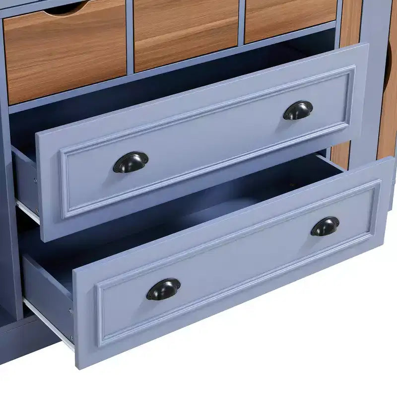 Dispensa da Cucina Autoportante Alta 180 cm, Grande Credenza con Armadietto per la Sala da Pranzo, con 4 Ante Pieghevoli, Ripiani e Portabottiglie