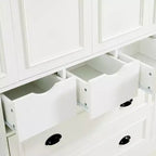 Dispensa da Cucina Autoportante Alta 180 cm, Grande Credenza con Armadietto per la Sala da Pranzo, con 4 Ante Pieghevoli, Ripiani e Portabottiglie
