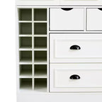 Dispensa da Cucina Autoportante Alta 180 cm, Grande Credenza con Armadietto per la Sala da Pranzo, con 4 Ante Pieghevoli, Ripiani e Portabottiglie