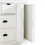 Dispensa da Cucina Autoportante Alta 180 cm, Grande Credenza con Armadietto per la Sala da Pranzo, con 4 Ante Pieghevoli, Ripiani e Portabottiglie