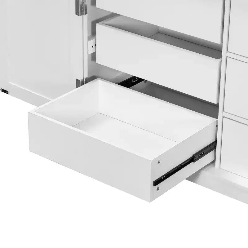 Dispensa da cucina indipendente alta 183 cm, grande armadio da sala da pranzo con ante e ripiani regolabili