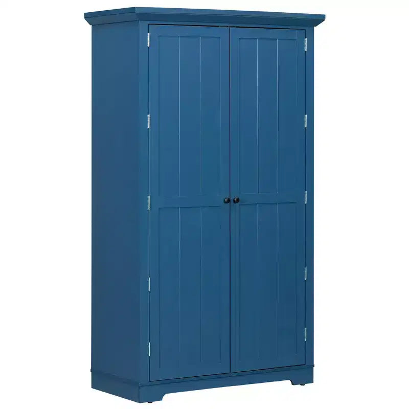 Dispensa da cucina indipendente alta 183 cm, grande armadio da sala da pranzo con ante e ripiani regolabili