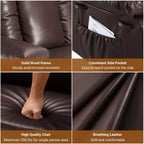 Poltrona reclinabile elettrica con calore e massaggio, divano ergonomico in pelle PU per soggiorno - schienale alto, seduta imbottita, poltrona relax regolabile
