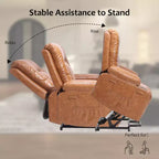 Poltrona reclinabile elettrica con calore e massaggio, divano ergonomico in pelle PU per soggiorno - schienale alto, seduta imbottita, poltrona relax regolabile