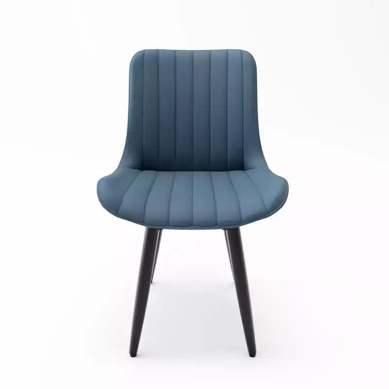 2 sedie da pranzo moderne in pelle PU con cuscini spessi e gambe in metallo - Sedie laterali senza braccioli per cucina e sala da pranzo