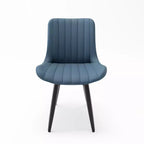 2 sedie da pranzo moderne in pelle PU con cuscini spessi e gambe in metallo - Sedie laterali senza braccioli per cucina e sala da pranzo