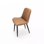 2 sedie da pranzo moderne in pelle PU con cuscini spessi e gambe in metallo - Sedie laterali senza braccioli per cucina e sala da pranzo