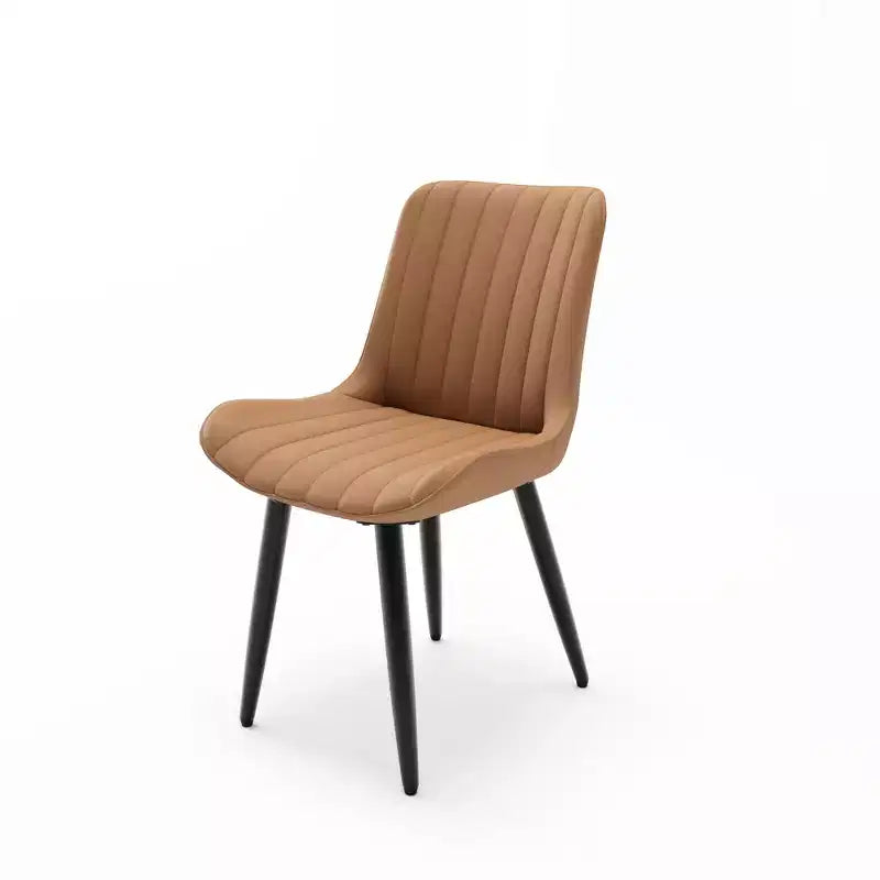 2 sedie da pranzo moderne in pelle PU con cuscini spessi e gambe in metallo - Sedie laterali senza braccioli per cucina e sala da pranzo