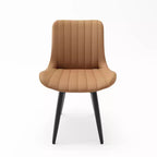 2 sedie da pranzo moderne in pelle PU con cuscini spessi e gambe in metallo - Sedie laterali senza braccioli per cucina e sala da pranzo