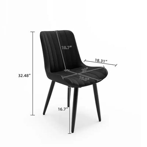 2 sedie da pranzo moderne in pelle PU con cuscini spessi e gambe in metallo - Sedie laterali senza braccioli per cucina e sala da pranzo