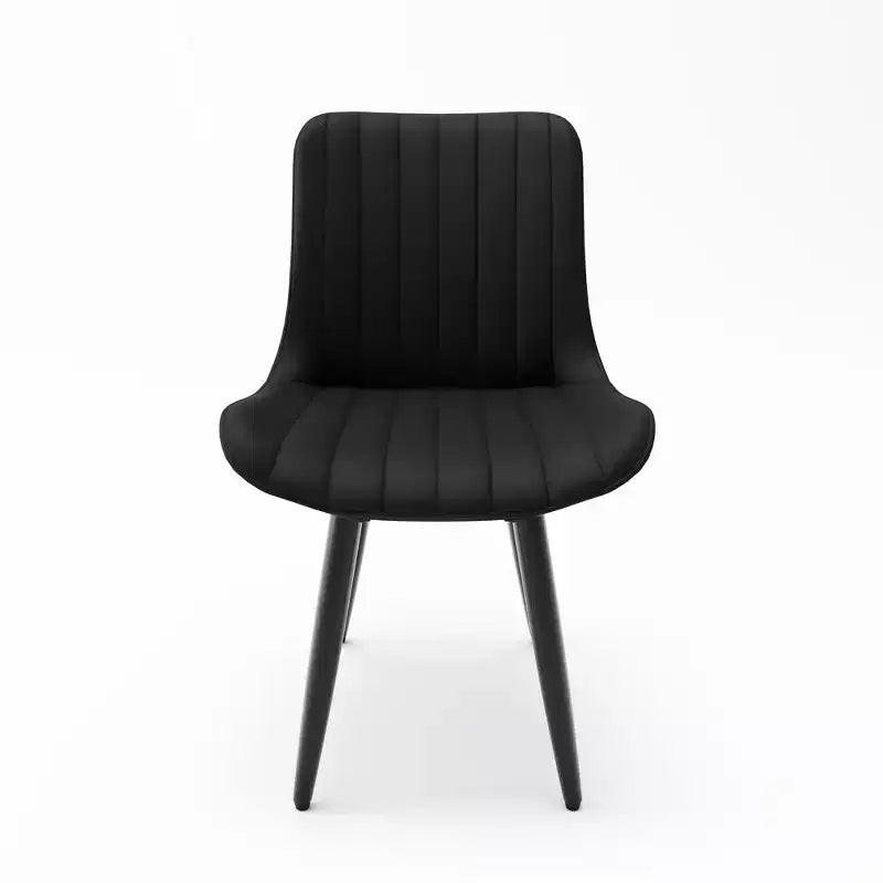 2 sedie da pranzo moderne in pelle PU con cuscini spessi e gambe in metallo - Sedie laterali senza braccioli per cucina e sala da pranzo