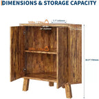 Mobile angolare da fattoria con ripiano regolabile, tavolino angolare industriale a 3 ripiani in legno con ante, tavolino triangolare (80 x 40 x 78 cm)