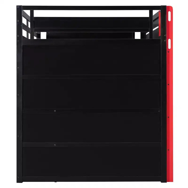 Letto a soppalco da gaming Full Size con mensole, scrivania e luce