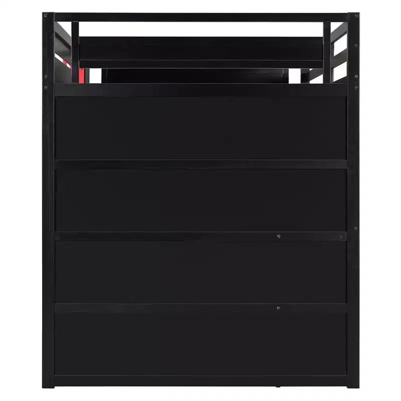 Letto a soppalco da gaming Full Size con mensole, scrivania e luce