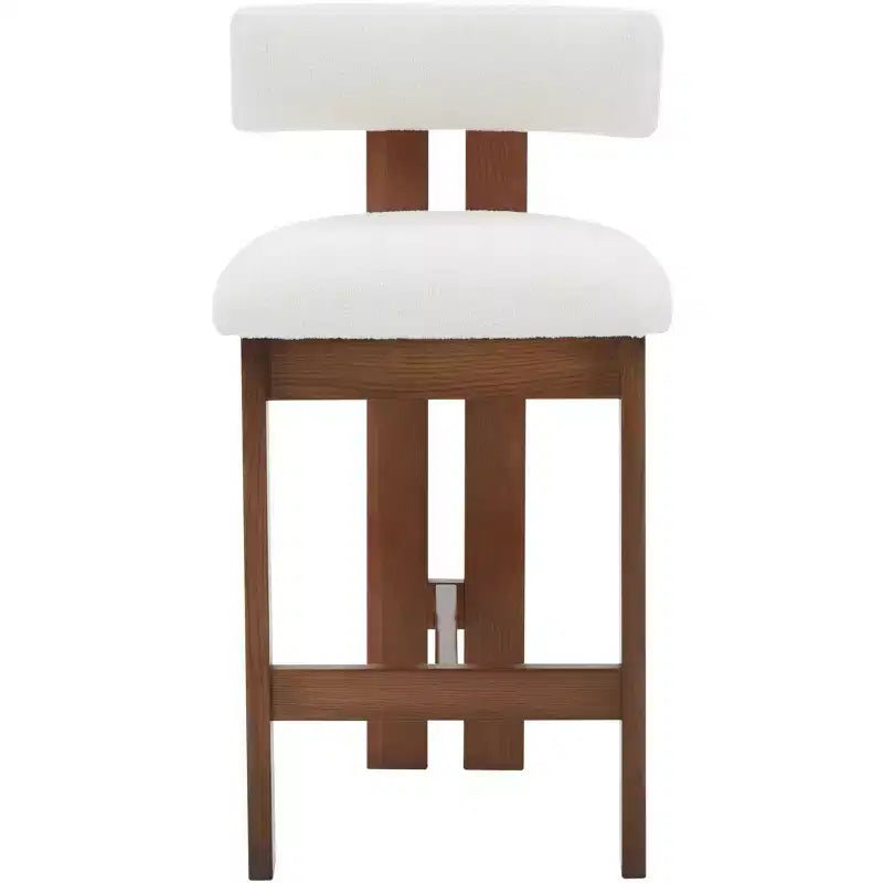 Sgabello Macey Boucle da banco - Avorio/Bianco