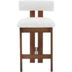 Sgabello Macey Boucle da banco - Avorio/Bianco