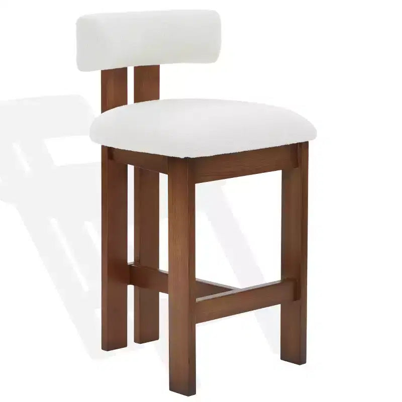 Sgabello Macey Boucle da banco - Avorio/Bianco
