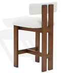 Sgabello Macey Boucle da banco - Avorio/Bianco