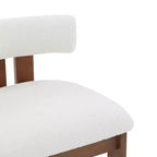 Sgabello Macey Boucle da banco - Avorio/Bianco