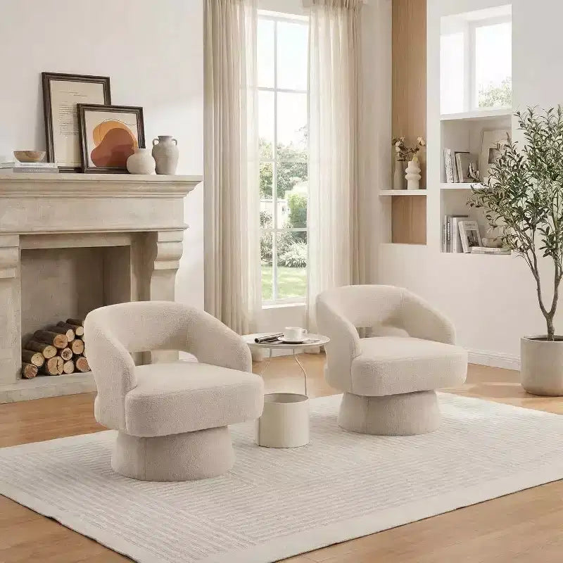 Poltrona girevole rotonda in velluto - Poltrona lounge moderna con schienale a righe e morbida imbottitura, elegante poltrona d'accento per soggiorno, camera da letto