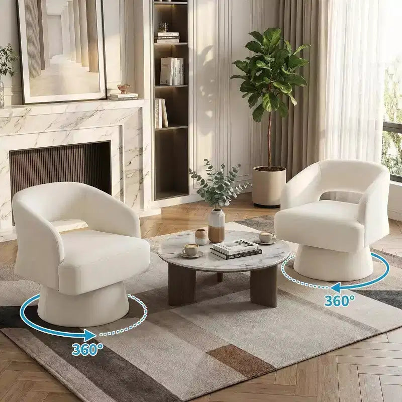 Poltrona girevole rotonda in velluto - Poltrona lounge moderna con schienale a righe e morbida imbottitura, elegante poltrona d'accento per soggiorno, camera da letto