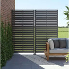 Wide-Narrow A Louvered Black Galvanized Steel Room Divider, 72x35x16, 6- Double-Sided Home Screen