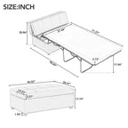 Twin Size Convertible Ottoman Sleeper Bed with Mattress - Space-Saving Guest Bed for Living Room & Apartment