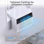 ZAFRO 12,000 BTU Window Air Conditioners Cools up to 550 Sq. Ft, U-Shaped Air Condtioner Window Unit with 6 Modes 24H Timer,