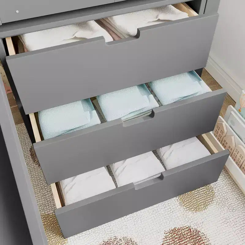 Letto a soppalco singolo con 3 cassetti e scala contenitore, struttura a casetta in legno con scivolo e scrivania rimovibile
