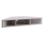 47 Corner Floating TV Stand, 3 Shelves, Transitional Style, Space-Saving Wall Mount