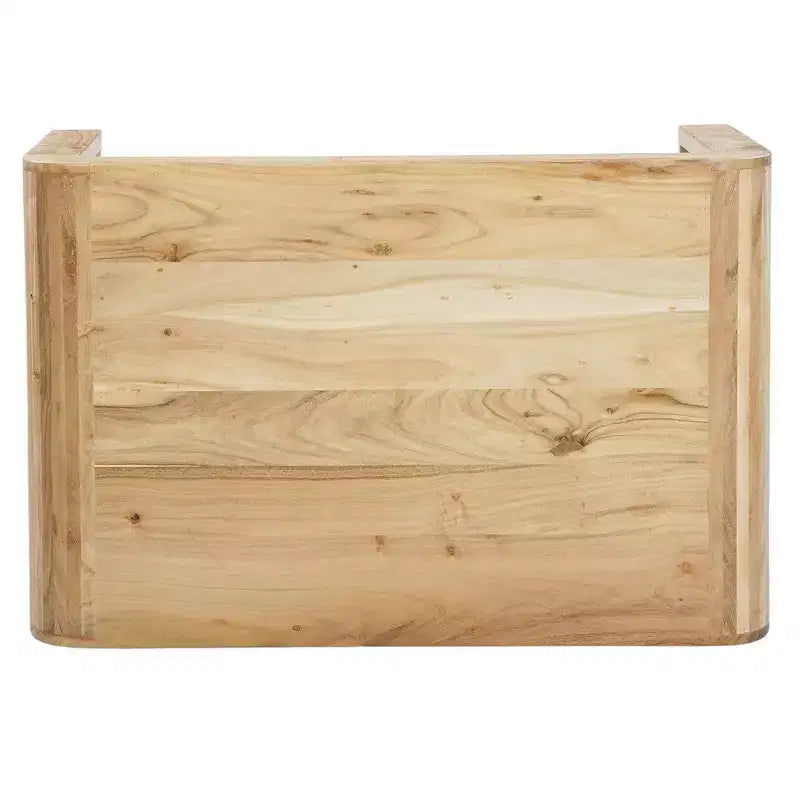 Royal Hampton Coffee Table Handcrafted Natural Acacia Wood Rectangular Curved Waterfall Top, 36 Inch