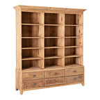 Kalise Reclaimed Timber 6 Drawer Library Shelving Unit Vintage Brown