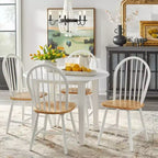 Buylateral Set of 2 Farmhouse Solid Wood Spindle Windsor Dining Chairs