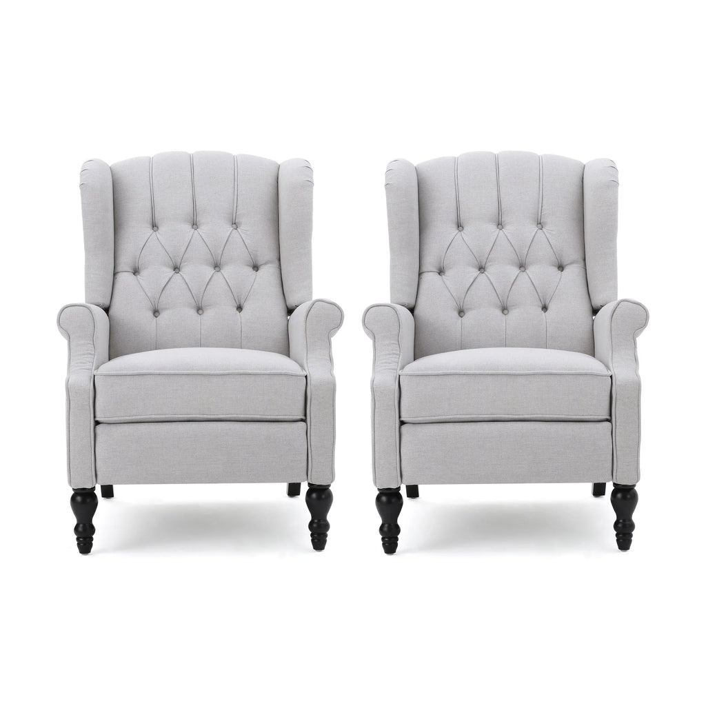 Fauteuils inclinables en tissu touffeté Walter (lot de 2) par Christopher Knight Home