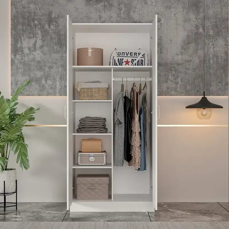 5-Tier Amoires Wardrobe Cabinet With 2 Doors