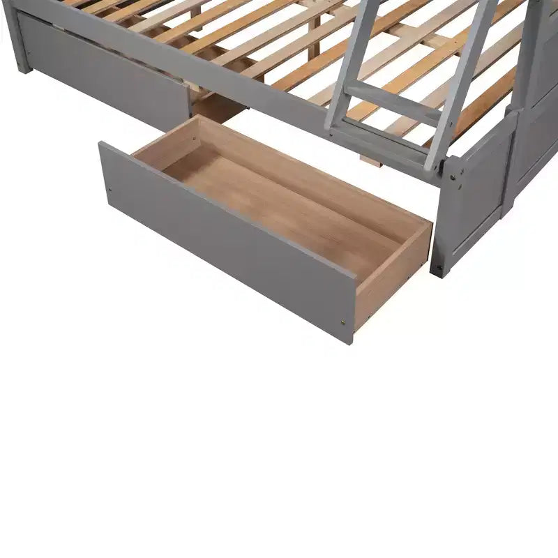 Whisen Twin over Full Bunk Bed with 2-Storage Drawers