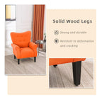 Erommy Modern Accent Chair, High Back Armchair, Upholstered Fabric Button Single Sofa with Wooden Legs for Living Room