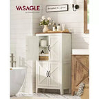 VASAGLE LIRY Collection - Farmhouse Storage Cabinet, Bathroom Floor Cabinet with Barn Doors, Freestanding Kitchen Pantry, Adjustable Shelves
