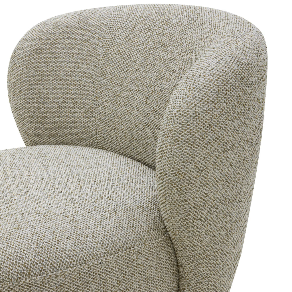 Mid-Century Lounge Chair with Upholstered, Swivel - Living Room